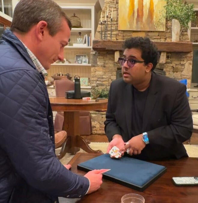 Vamsi Atlanta based magician and mentalist performs card magic one on one